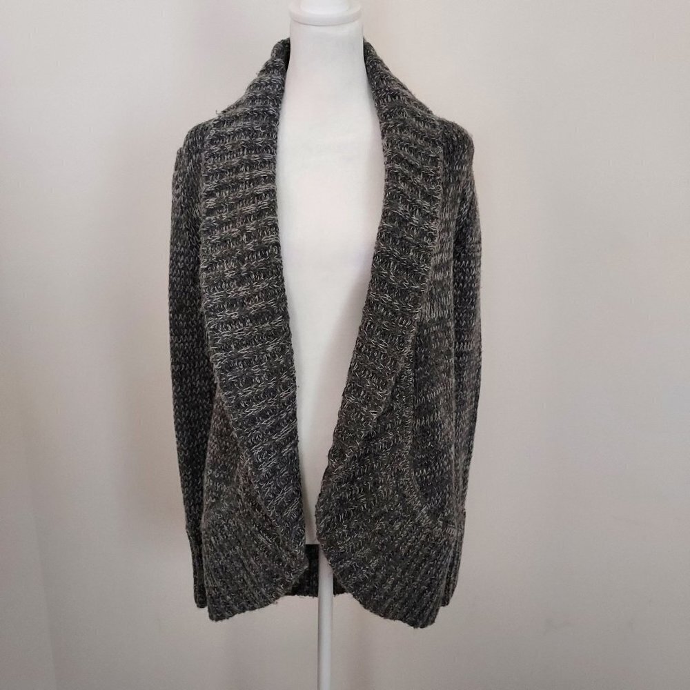 Express Heathered Gray Wool/Cashmere Blend Open Front Cardigan